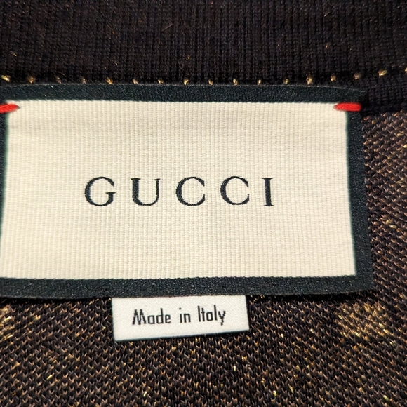 GUCCI Black and Gold Cardigan Size Medium - Picture 4 of 6